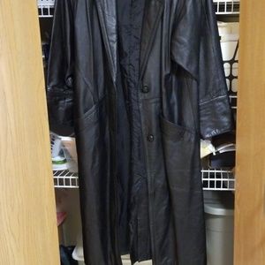 Ladies leather long coat